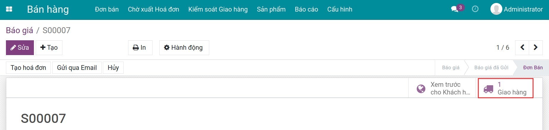 Kiểm tra phiếu giao hàng trong Phần mềm quản lý kho của Viindoo