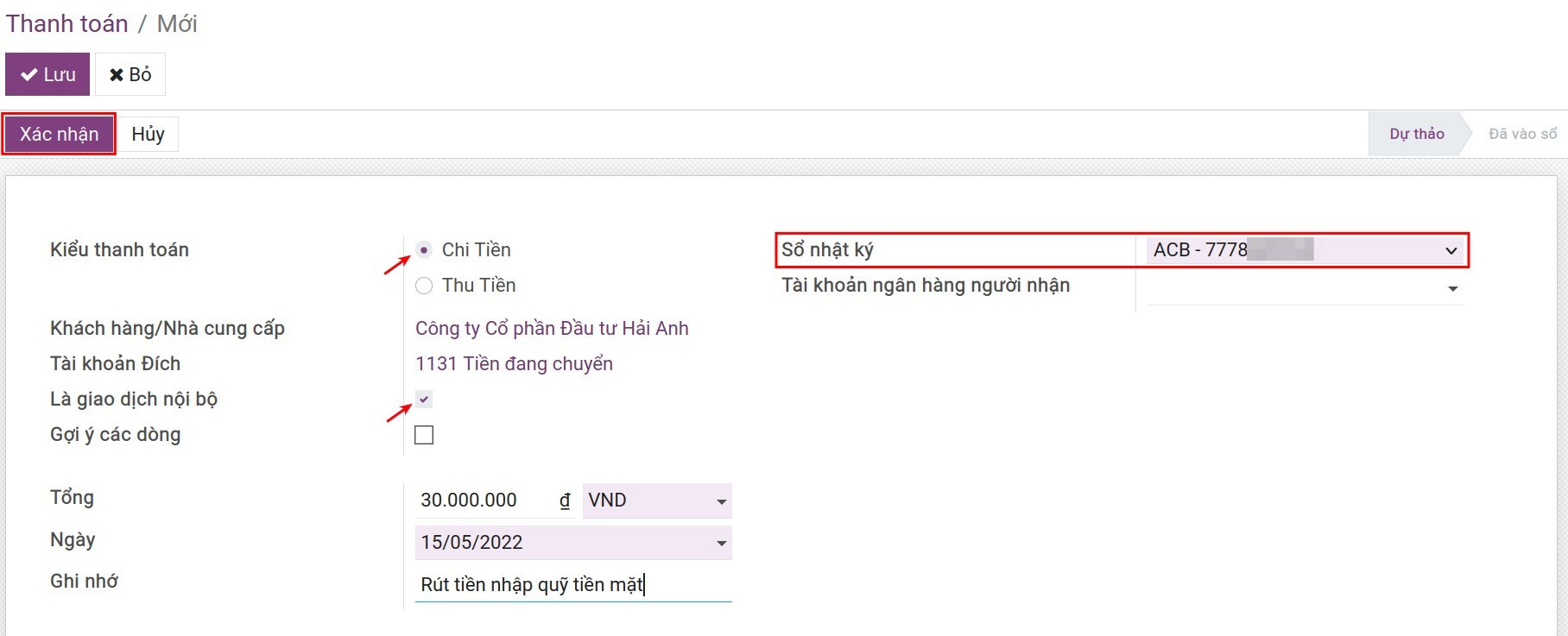 Rút tiền ngân hàng