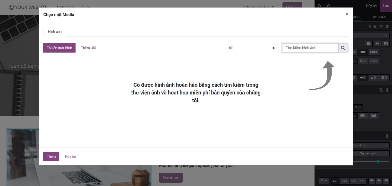 Tìm kiếm hình ảnh trong ứng dụng Website