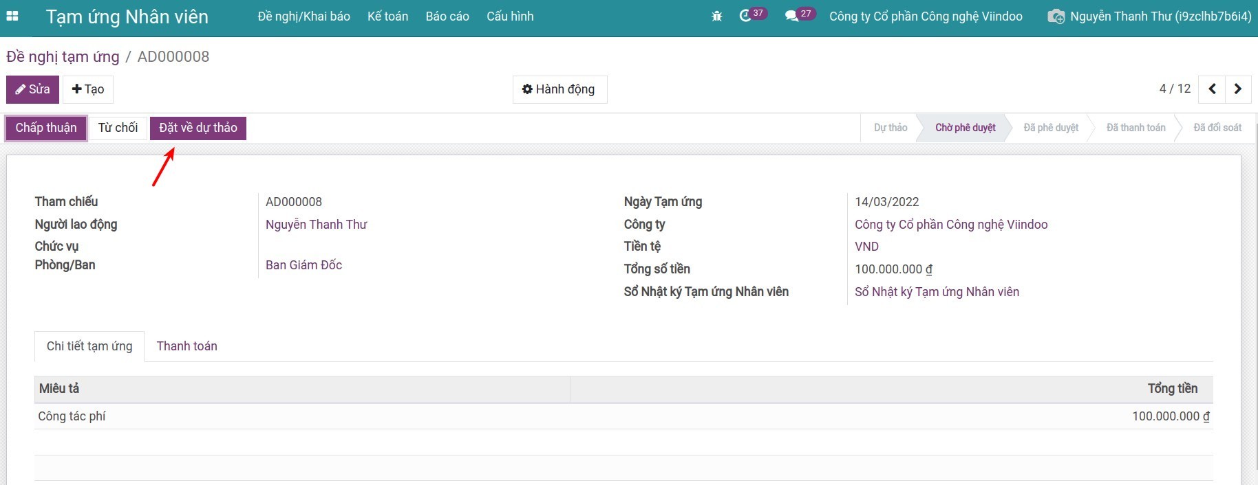 Đặt về Dự thảo