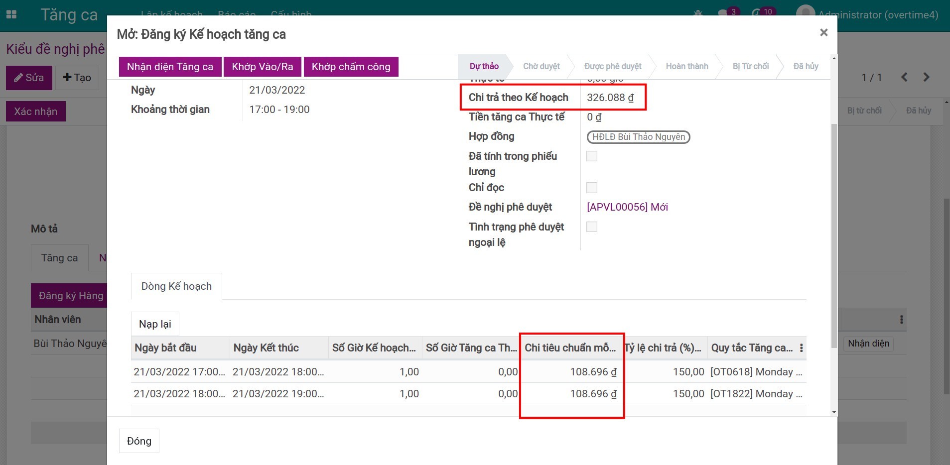Chi trả theo kế hoạch