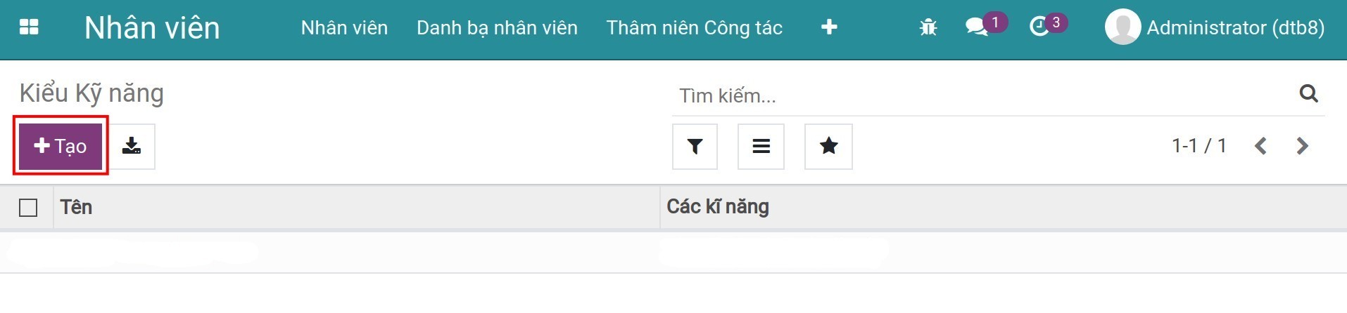 Bấm nút tạo Kiểu kỹ năng