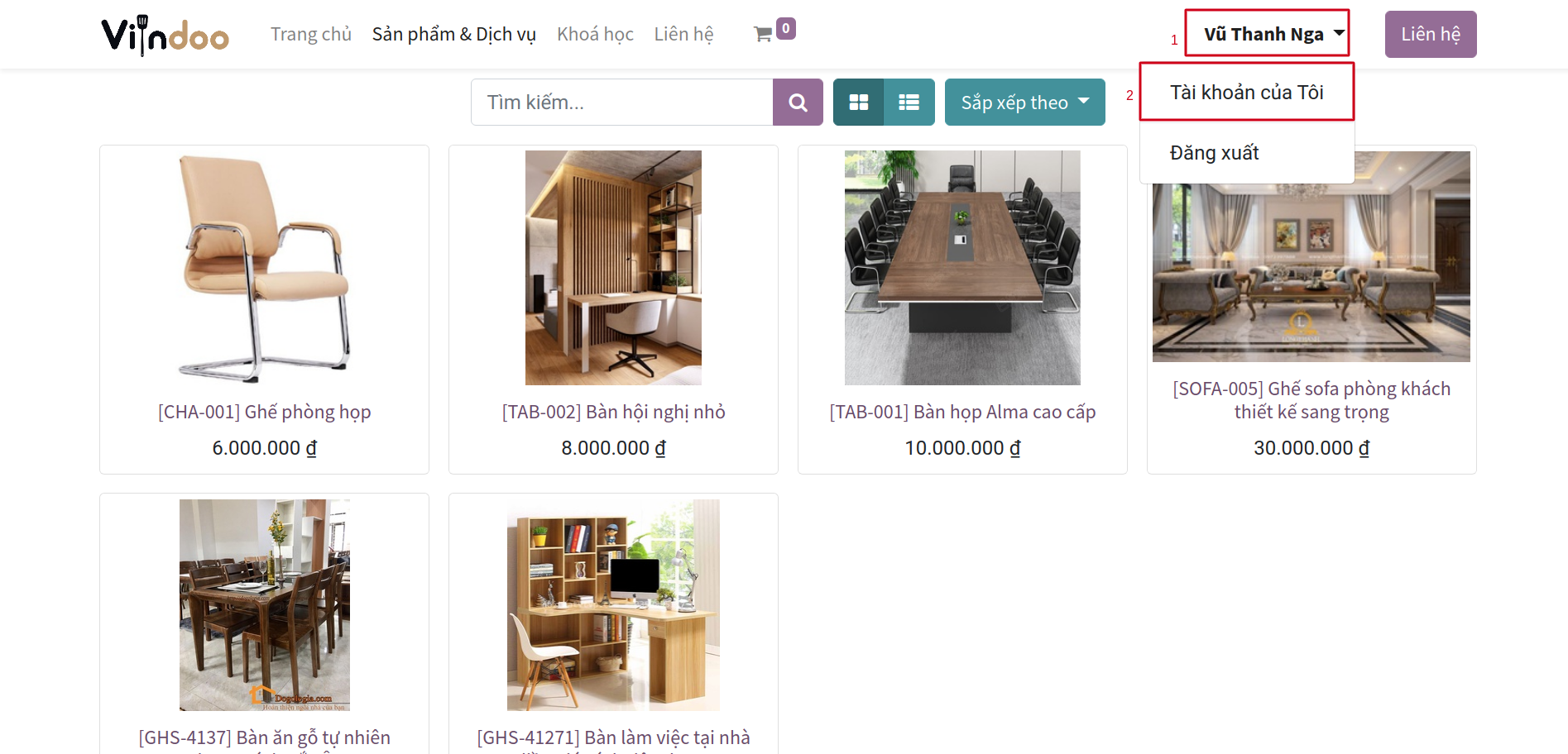 Truy cập vào Tài khoản của tôi