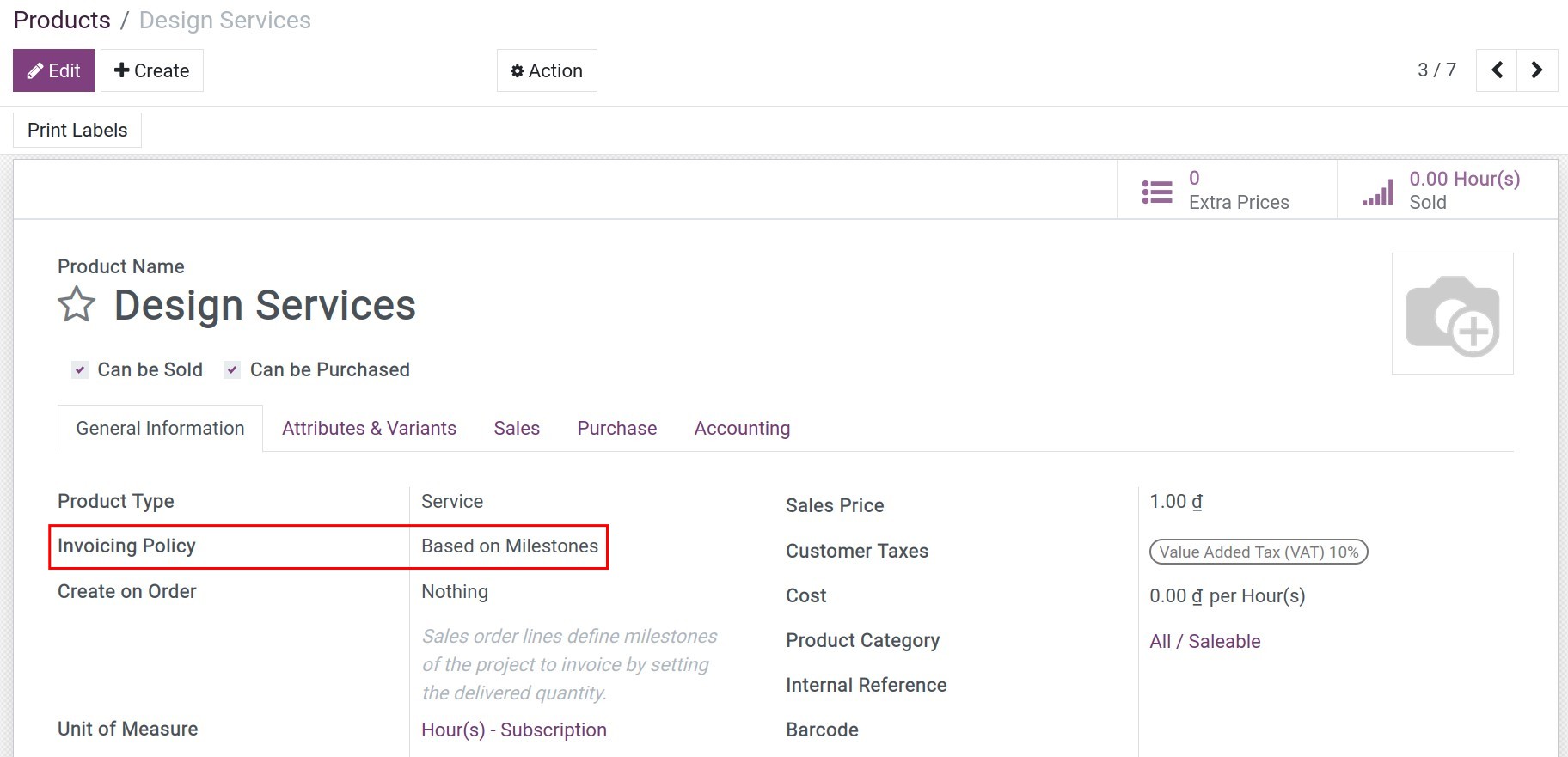 Create a product in Viindoo