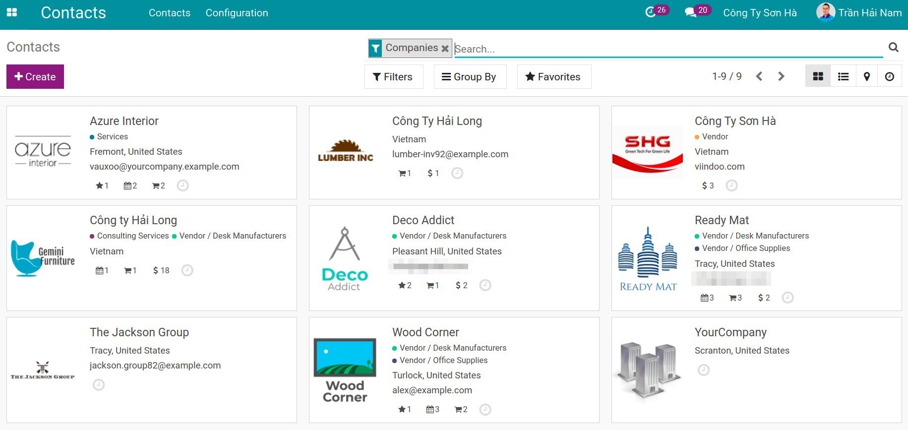 Contacts app Viindoo