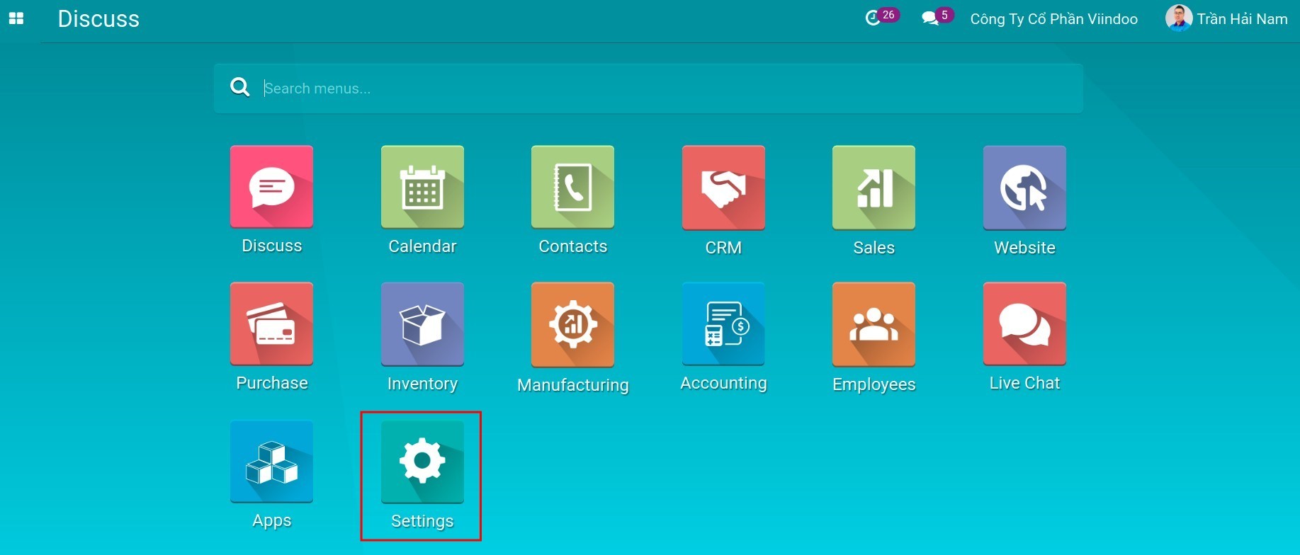 Set up the system - Viindoo