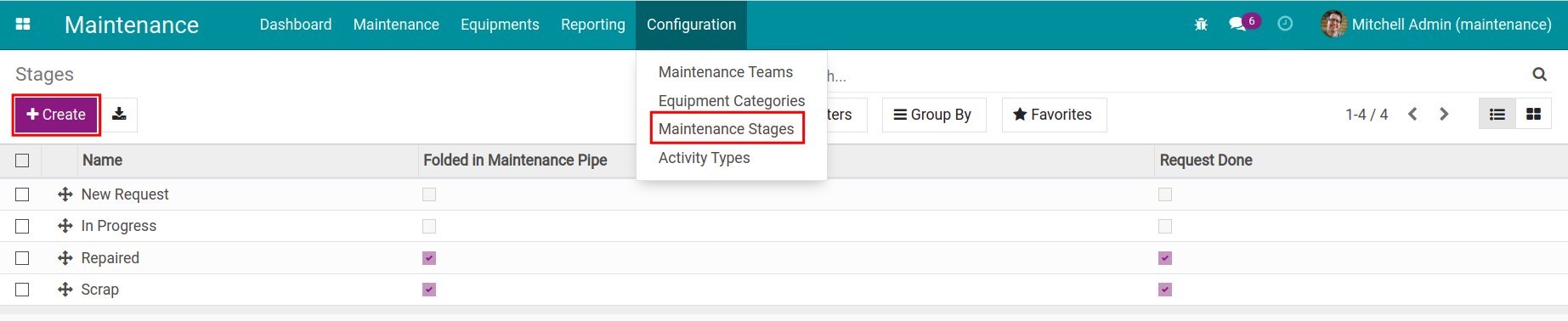 Create the Maintenance Stages