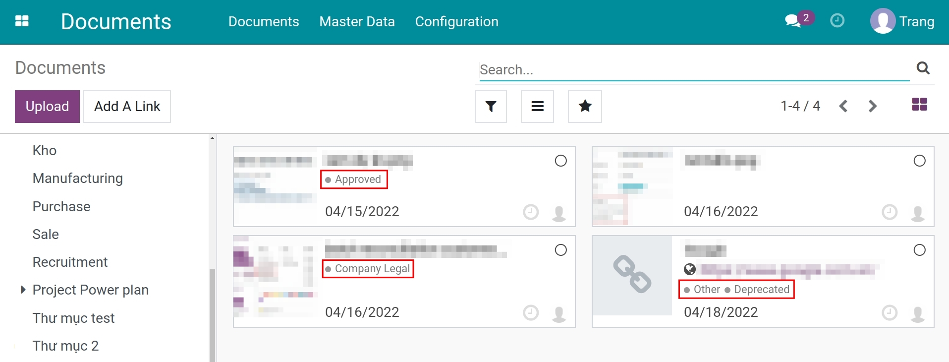 Tagged documents in Viindoo