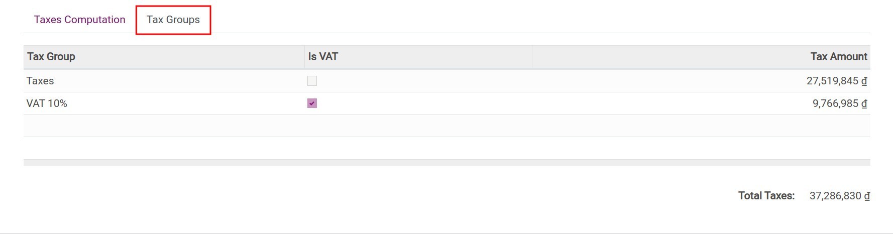 Tax groups - Viindoo foreign trade management