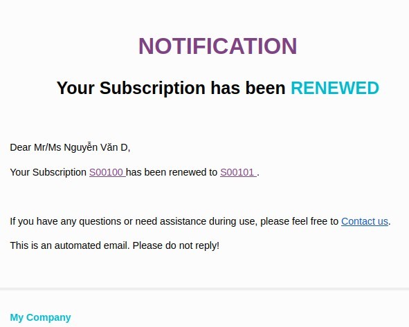 Viindoo Renewal Notification