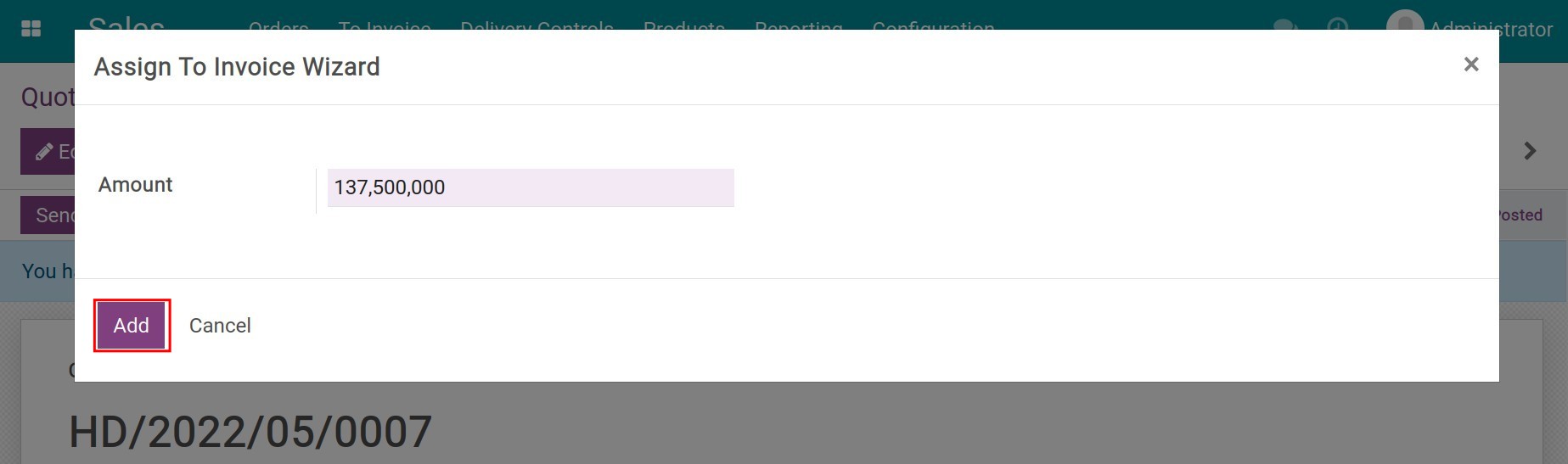 Add payments to invoices in Viindoo