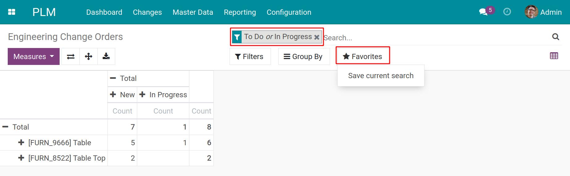 Filter and group tools