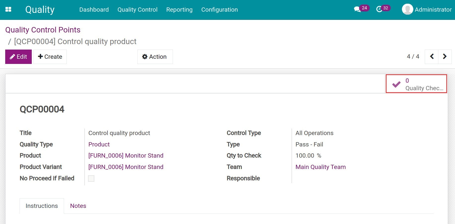 Quality Checks on Quality Control Point Viindoo
