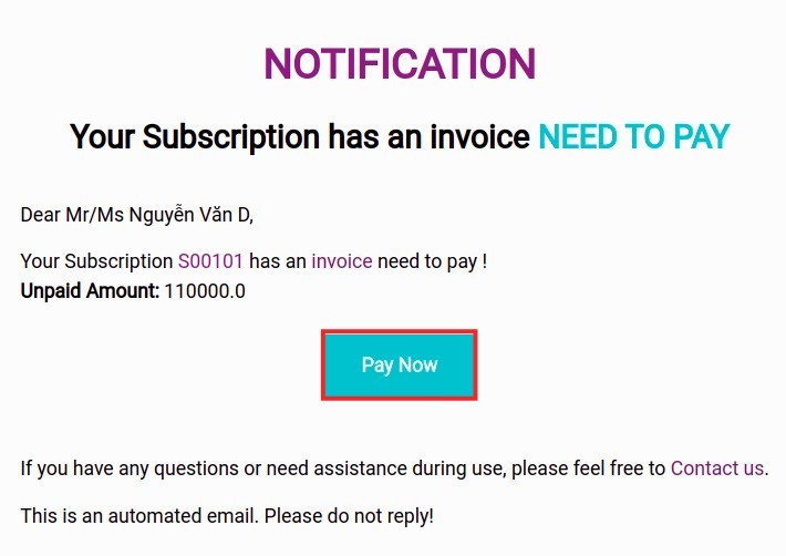 Receive Payment Notification