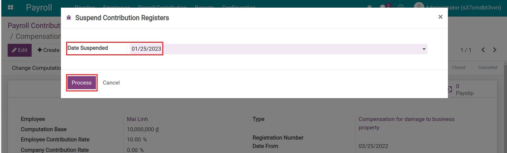 Enter the Date Suspended