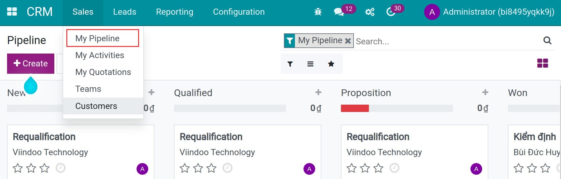 Lead/Opportunity Analysis with Sankey Chart | 15.0 Viindoo Documentation