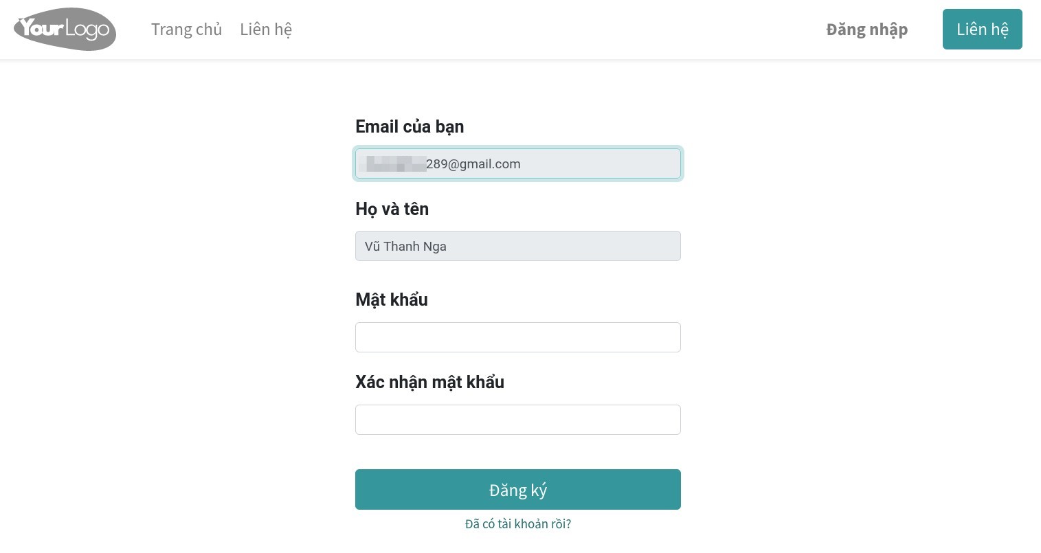 Thiết lập mật khẩu cho tài khoản