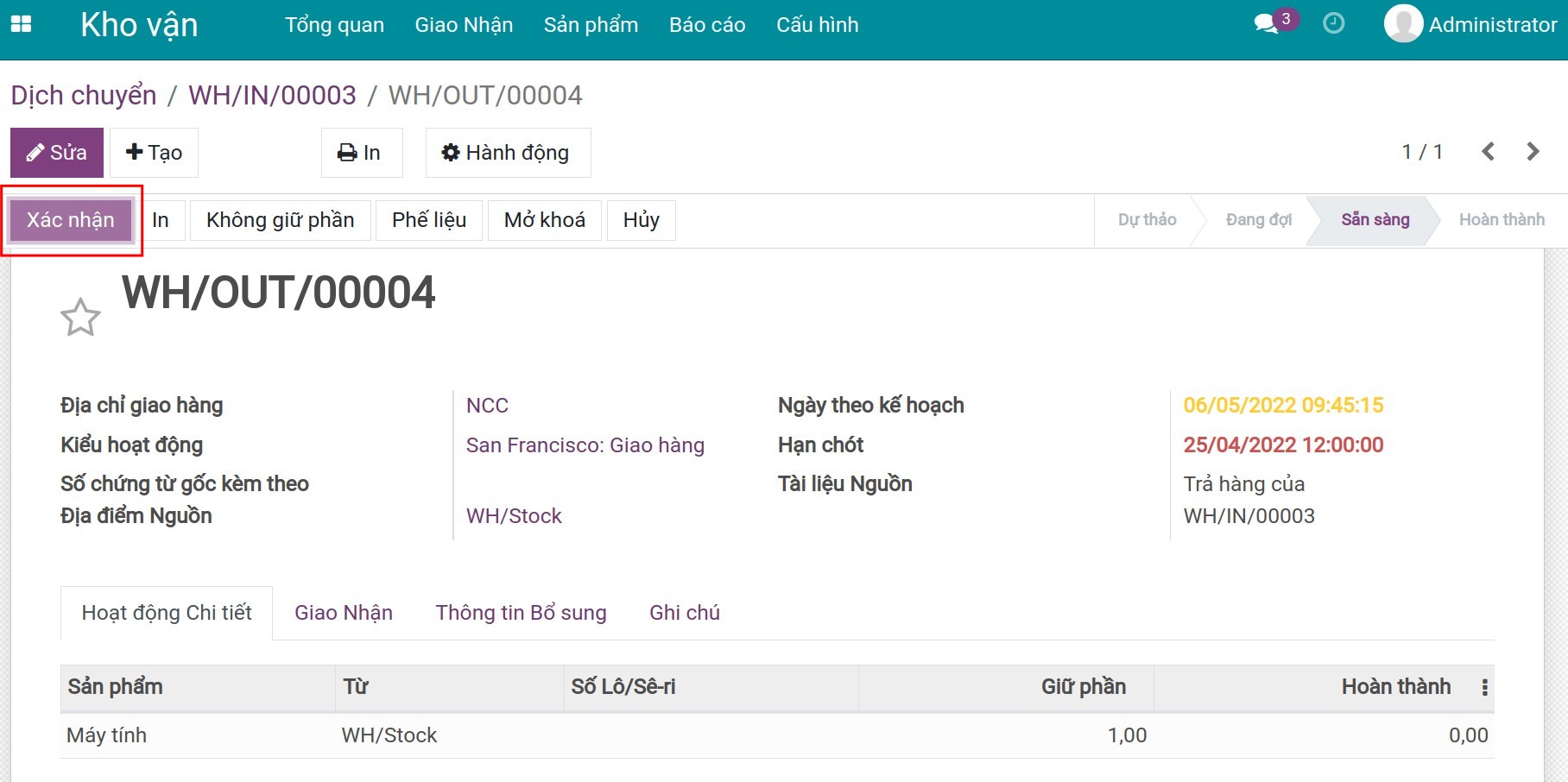 Phiếu trả hàng cho nhà cung cấp