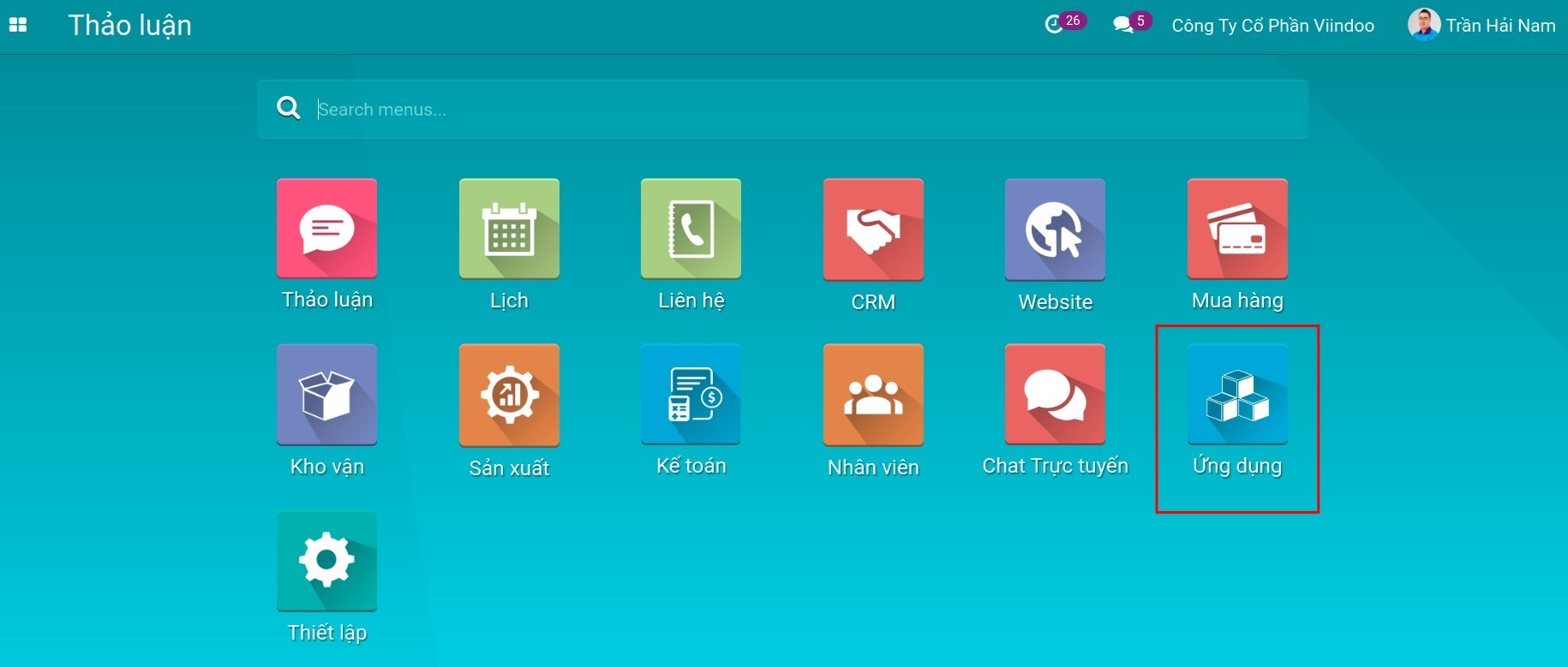 Access Viindoo Apps - Viindoo