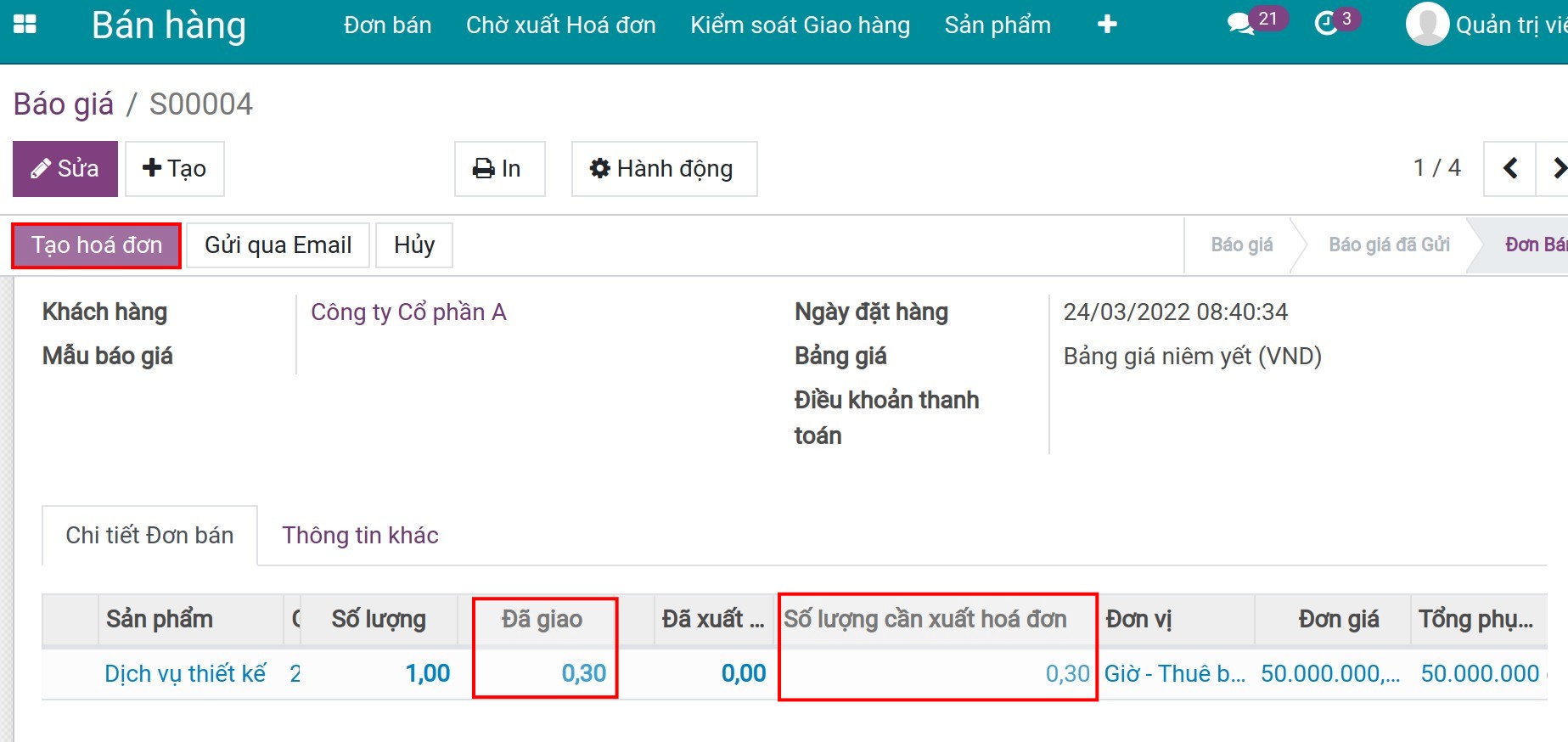 Điền phần trăm hoàn thành giai đoạn 1