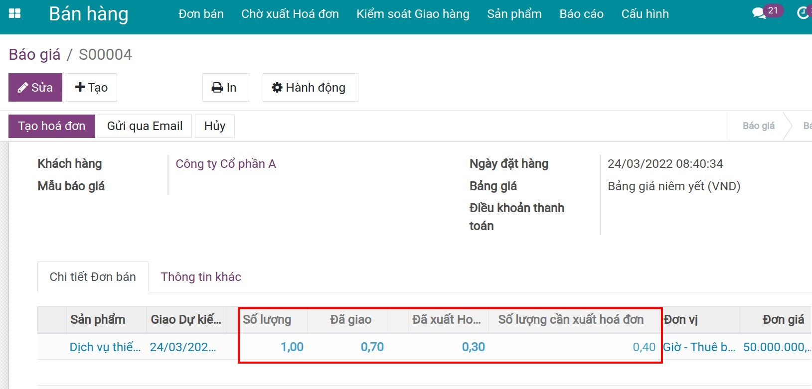 Điền phần trăm hoàn thành giai đoạn 2.