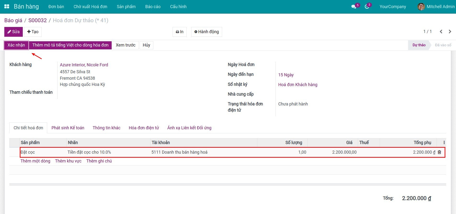 Sản phẩm tiền đặt cọc - Viindoo