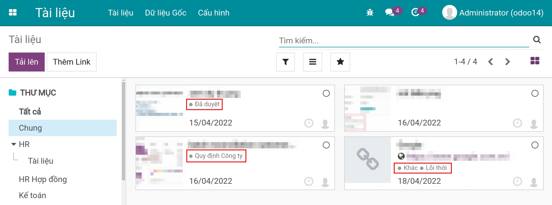 Tài liệu được gắn thẻ trong Viindoo