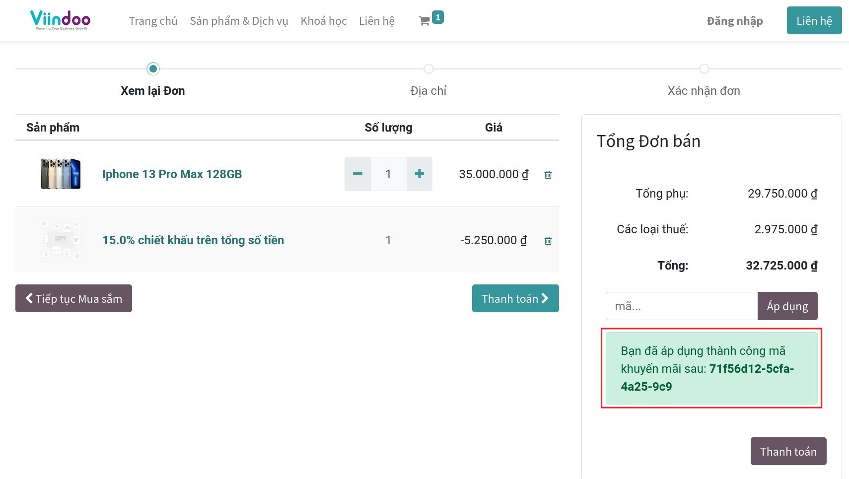 Áp dụng thành công