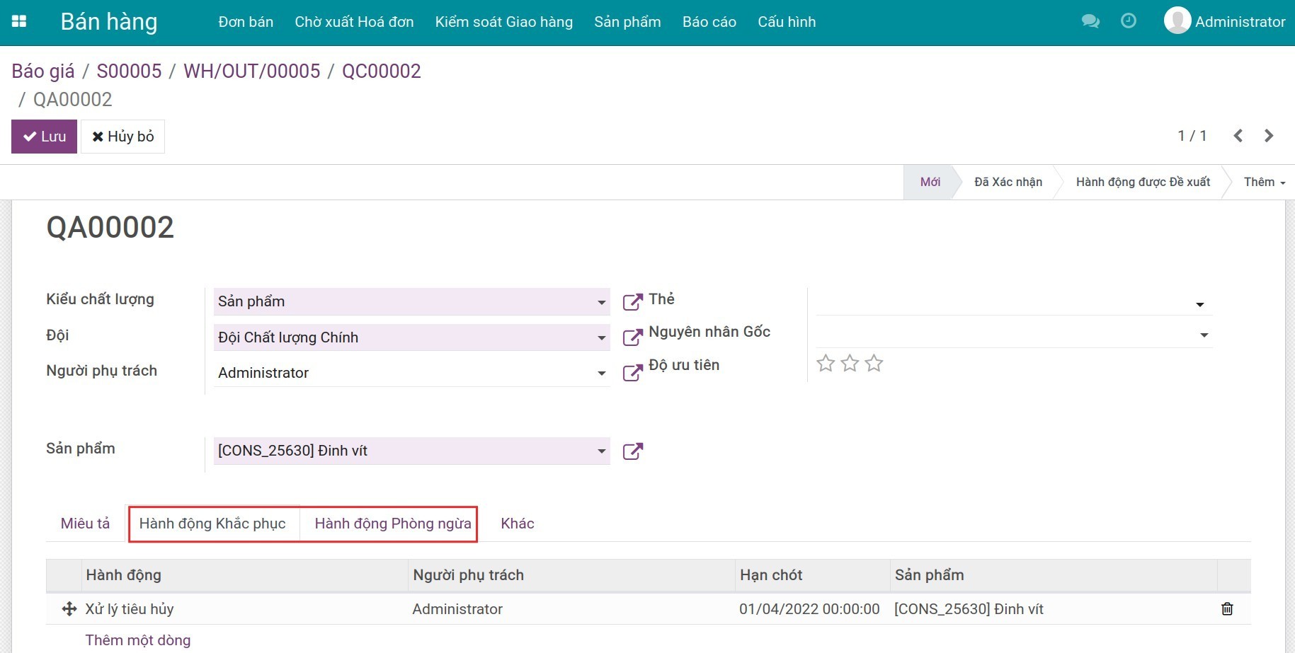hành động cảnh báo