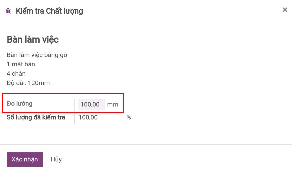 Số liệu dung sai đúng.