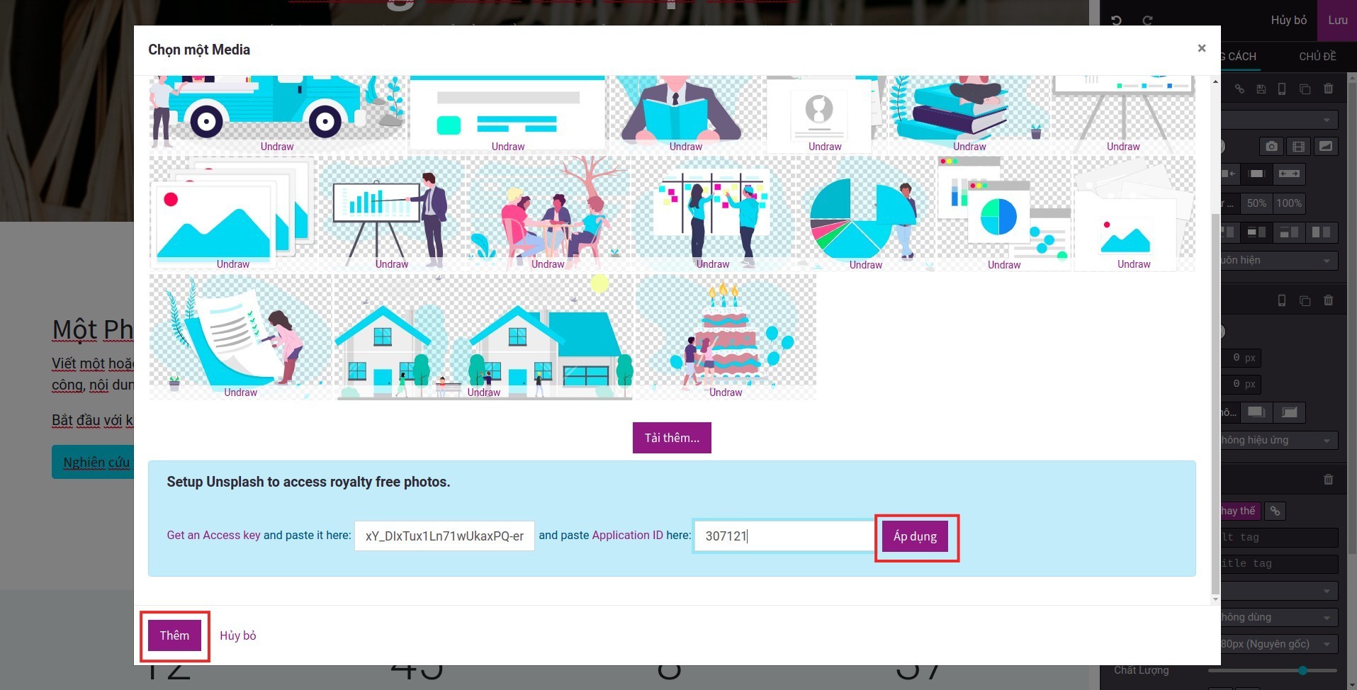 Áp dụng Access key và Application ID