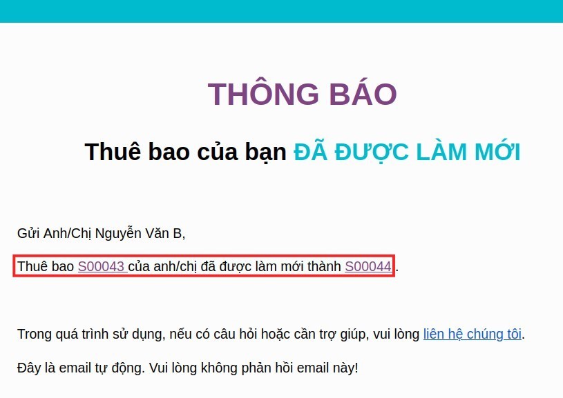 Thông báo làm mới Viindoo