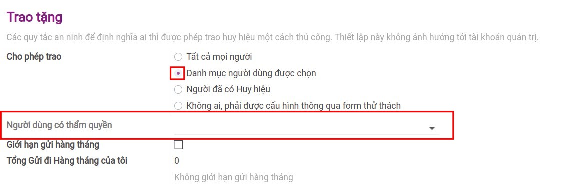 Người dùng có thẩm quyền.