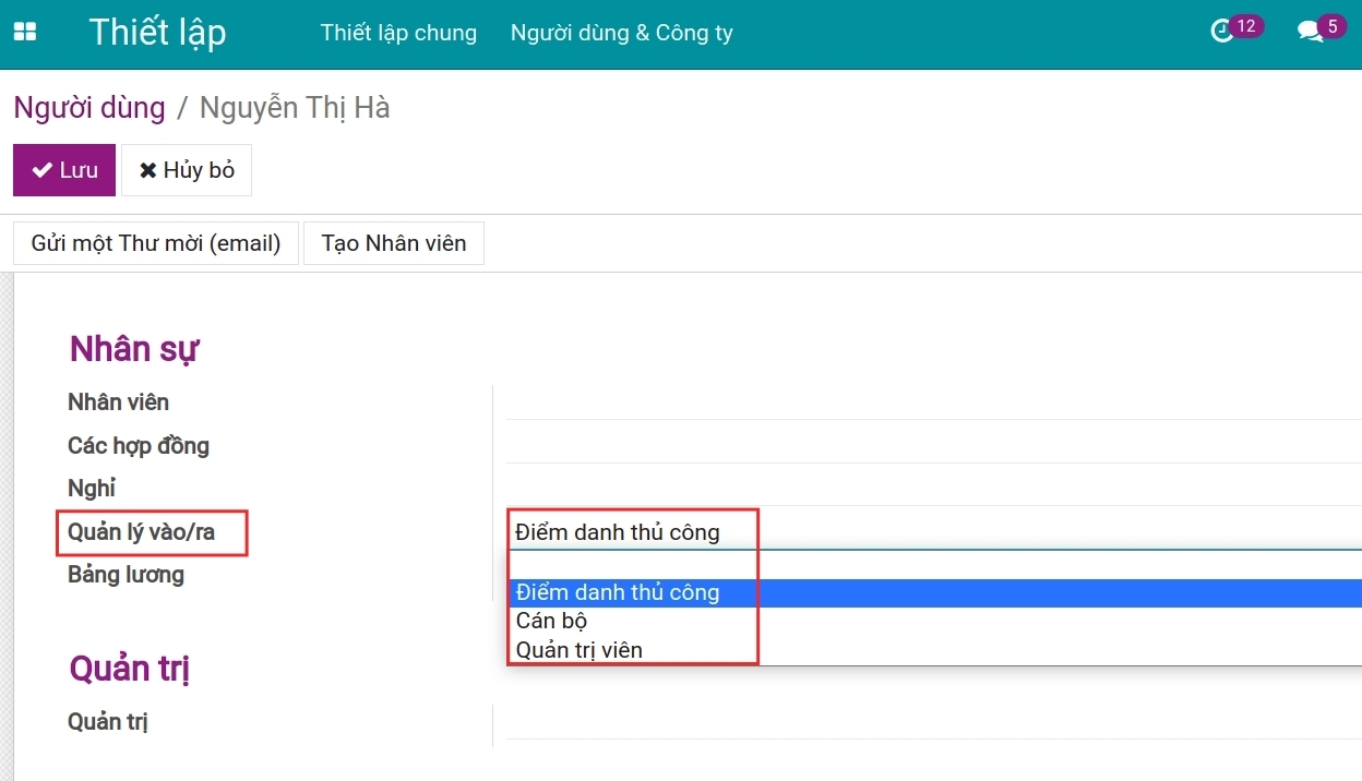 Bộ quyền Quản lý Vào/Ra: