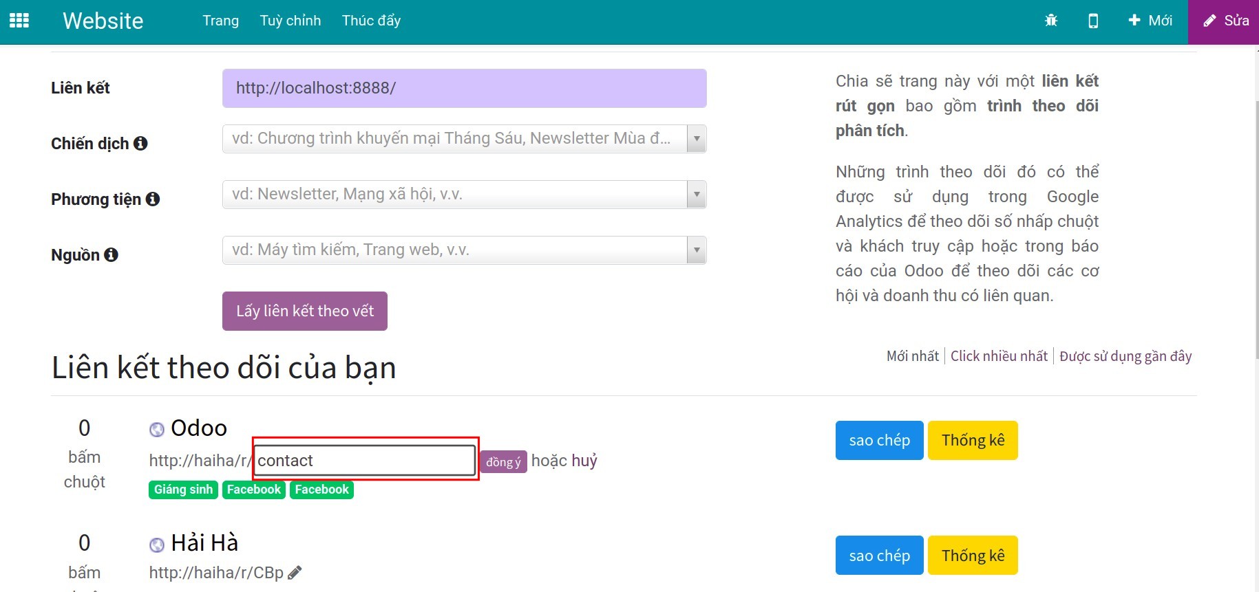 Sửa tên theo vết link