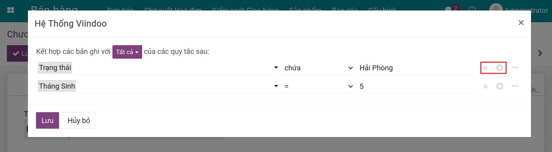 Thêm điều kiện lọc cho khách hàng