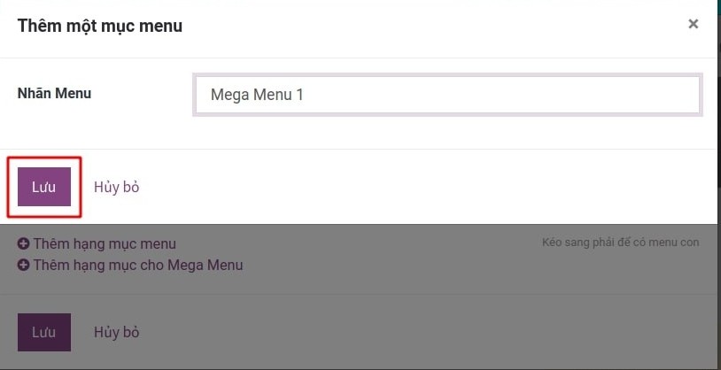 Thêm hạng mục mega menu