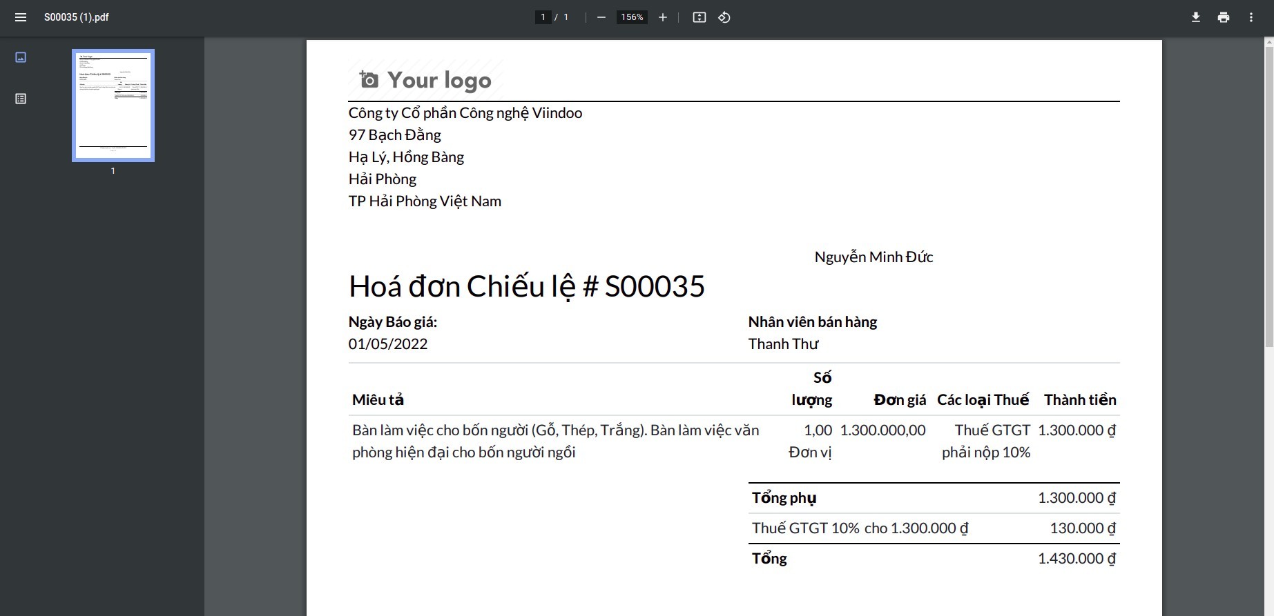 Sử dụng hóa đơn chiếu lệ trong đơn bán