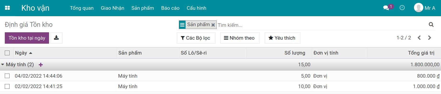 định giá tồn kho