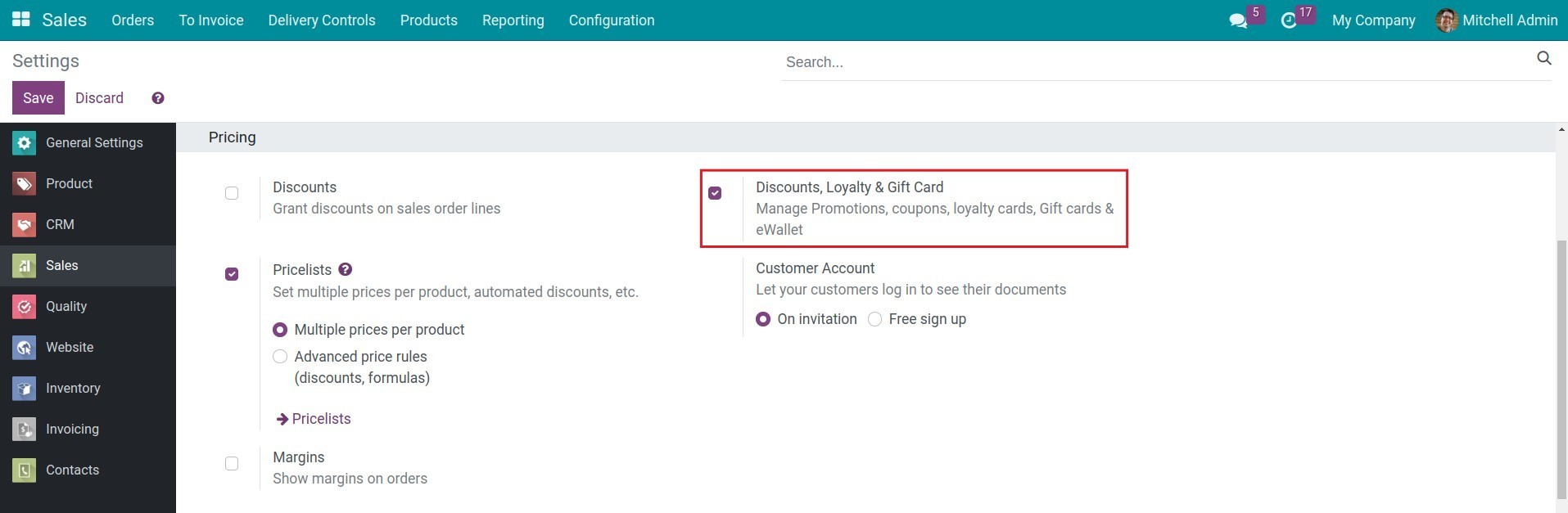 Activate Discount & Loyalty programs in Viindoo