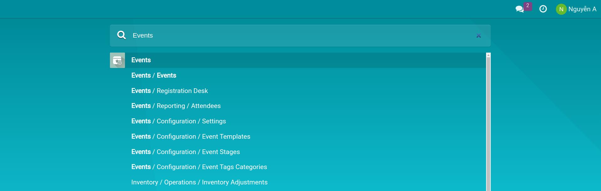 Search feature in the Viindoo main view