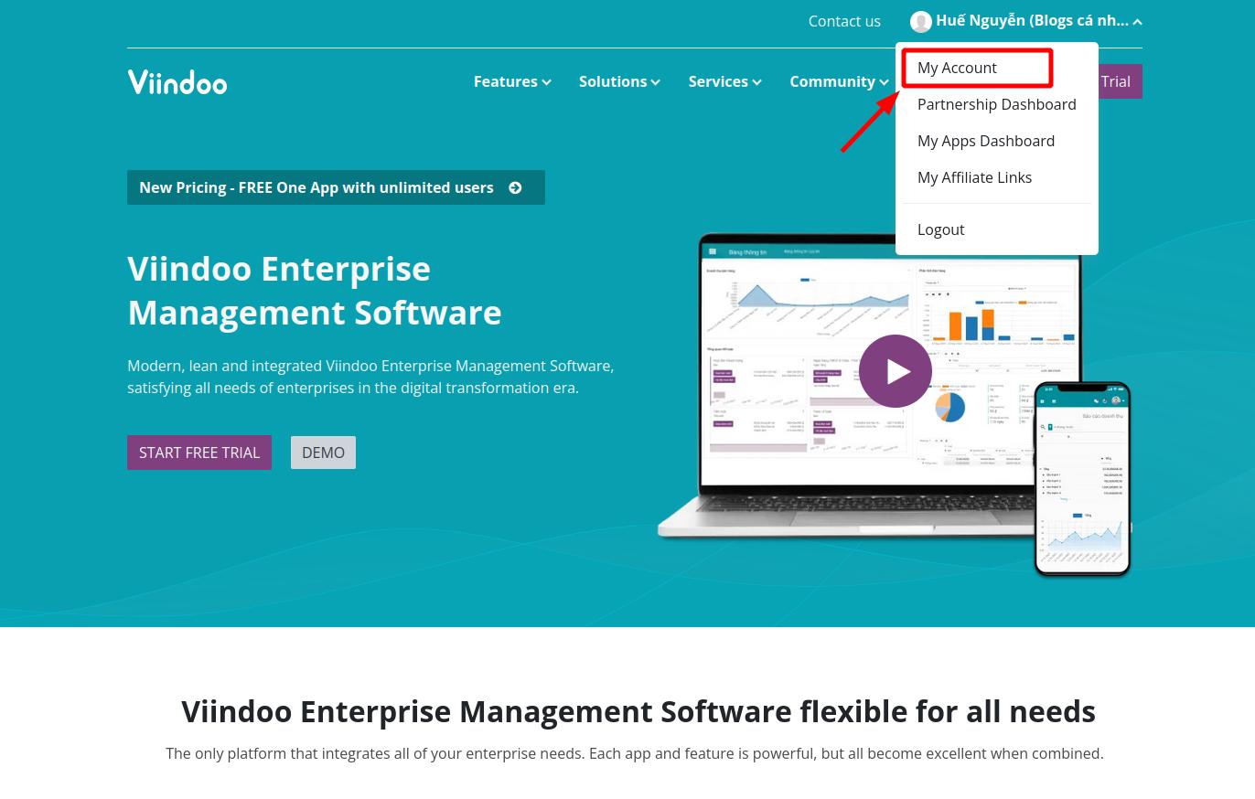 Navigato to Website Viindoo