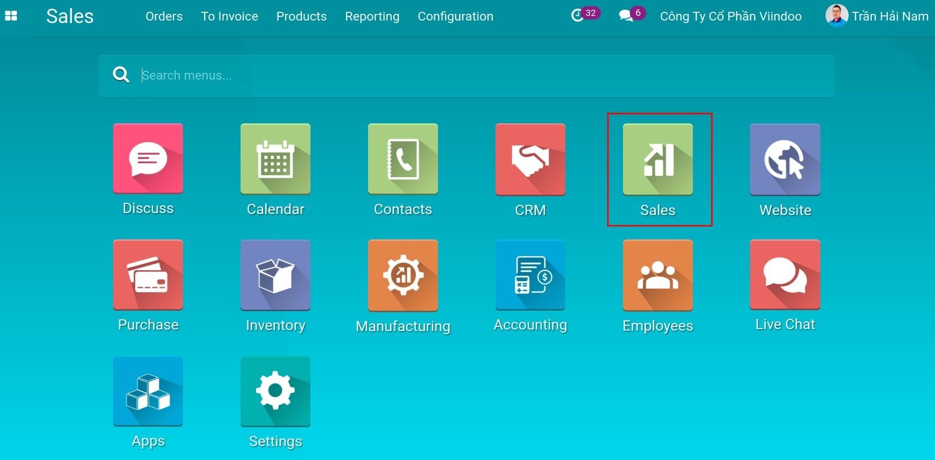 Sales app - Viindoo
