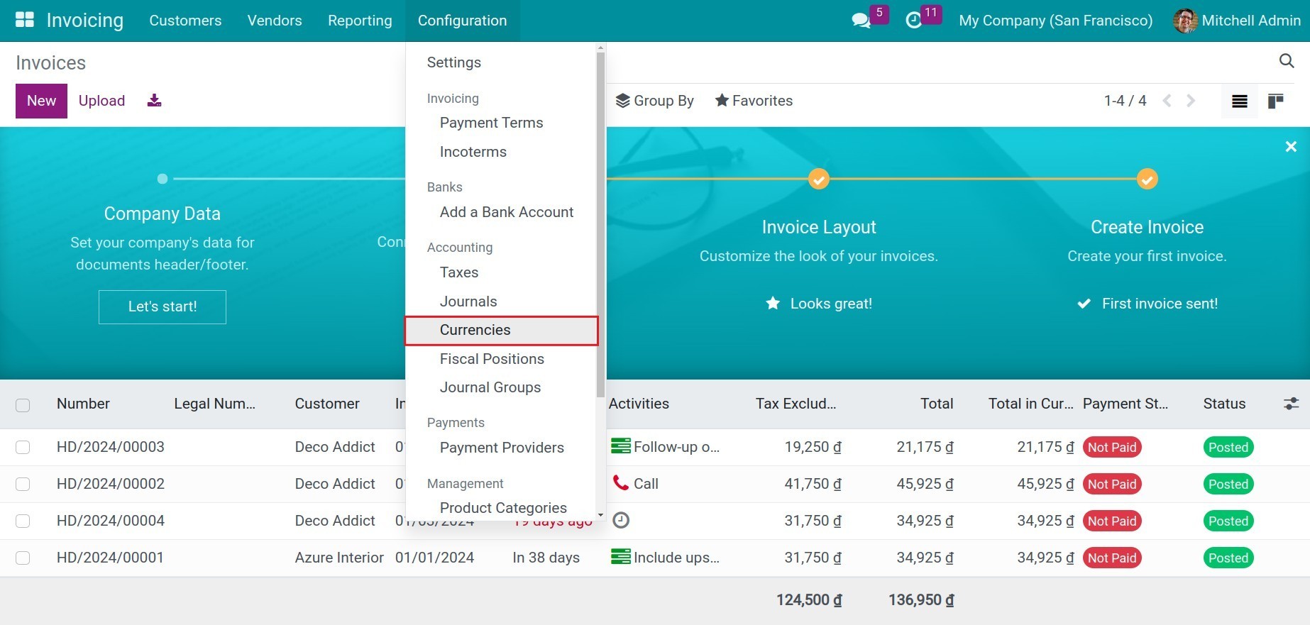 Enable foriegn currencies
