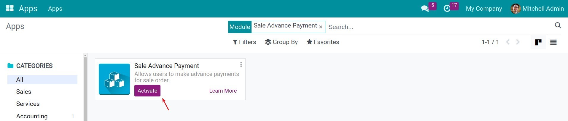 Install Viindoo feature of linking from payments to sales orders