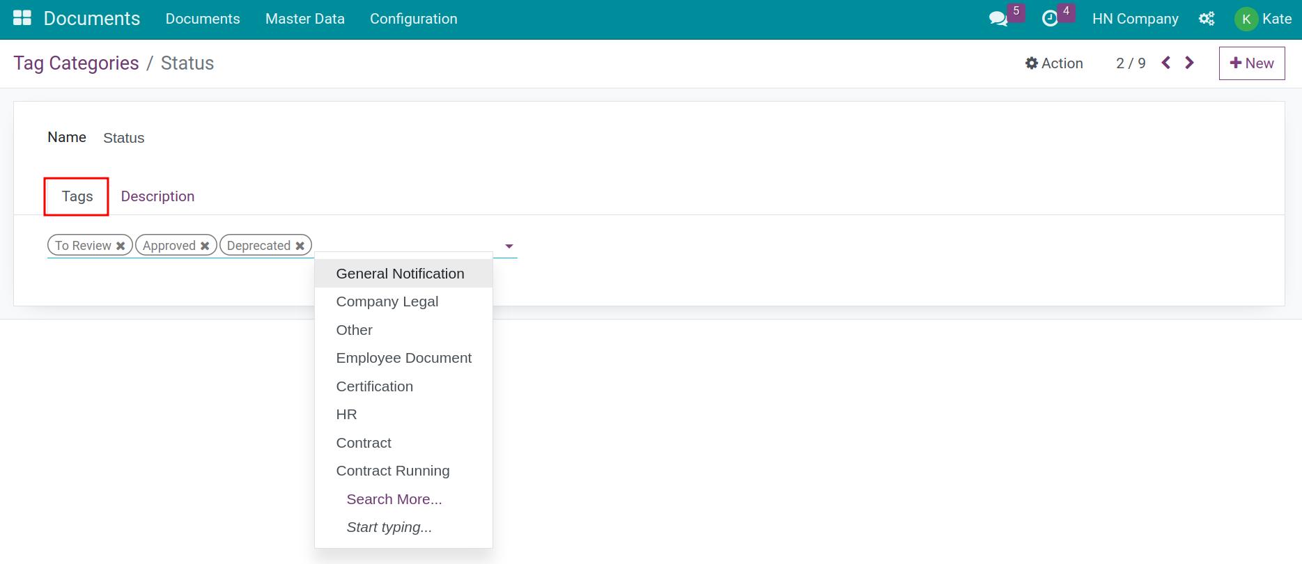 Add tags to a tag category