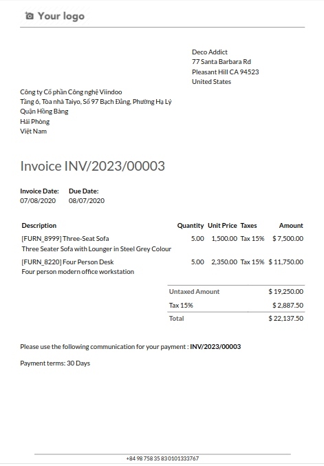 Light report layout sample