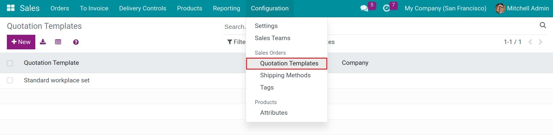 Create quotation templates - Viindoo