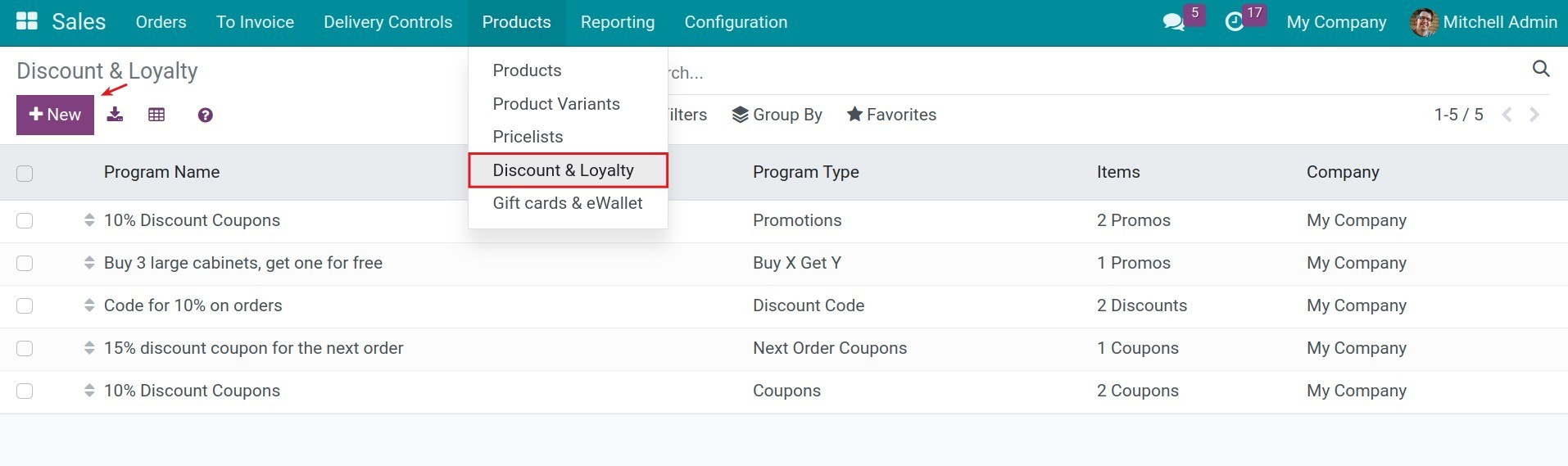 Create new promotion programs
