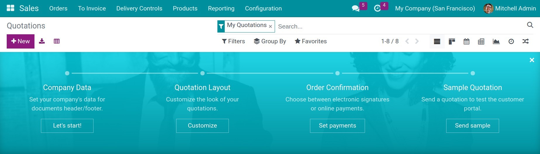 Interface overview of Sales - Viindoo